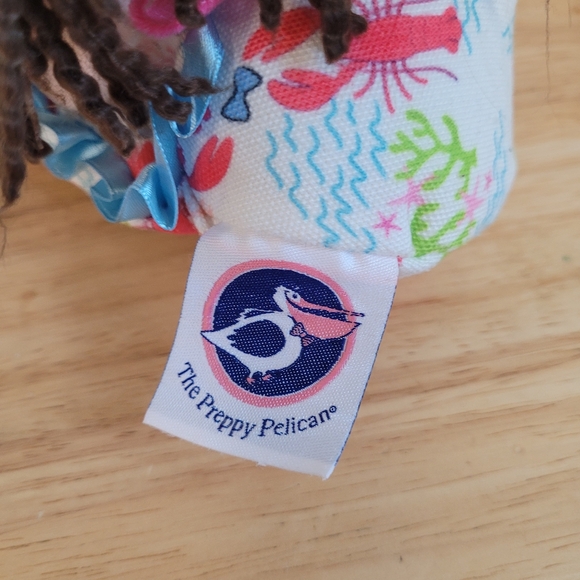 Preppy Pelican Dark Brown Hair Plush Mermaid Doll 18" Stuffed Toy Weighted Tail - Picture 5 of 7